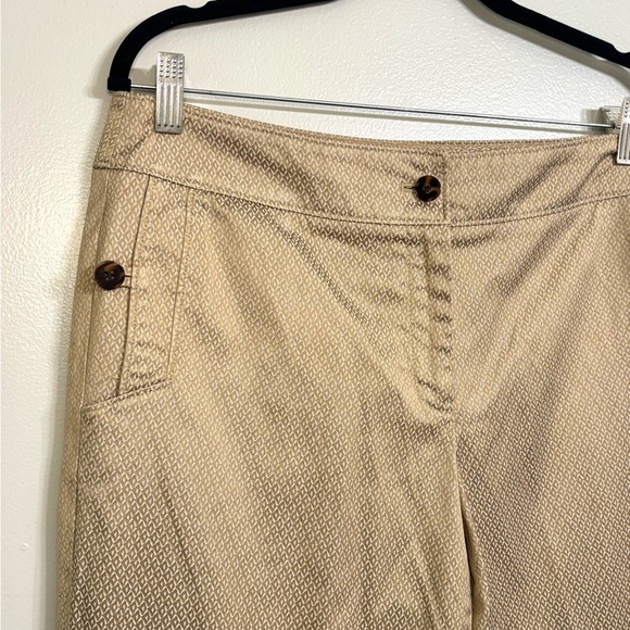 Talbots Gold Geometric Patterned Pants, Metalic Stetch - Picture 3 of 6